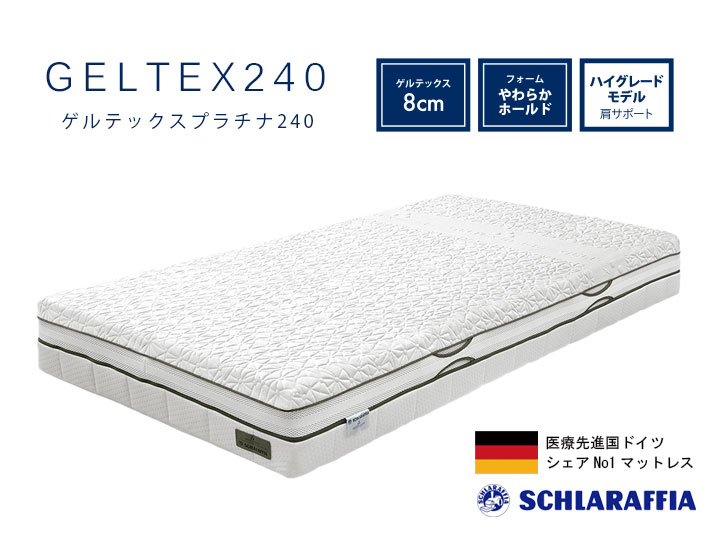 ゲルテックス240マットレス|ドイツ製シェララフィアのマットレスなら愛知県三河にある睡眠ハウスたかはらへ。創業80年の寝具専門店。体型測定に